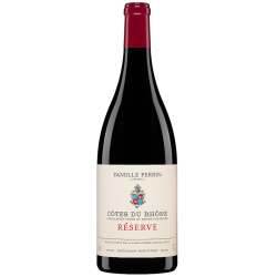 Photographie d'une bouteille de vin rouge Perrin Reserve 2020 Cdr Rge 37 5 Cl Crd