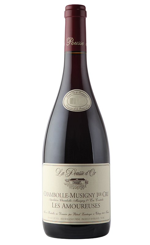 Photographie d'une bouteille de vin rouge Pousse D Or Les Amoureuses 2022 Chambolle Rge 75cl Crd