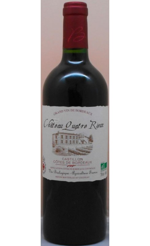 Cht Quatre Rieux 2019 Castillon-Cdbdx Rge Bio 75cl Crd