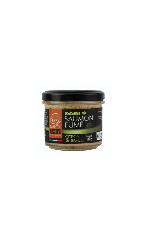 Marcel Baey Rillettes De Saumon Fume Citron Basilic 100g