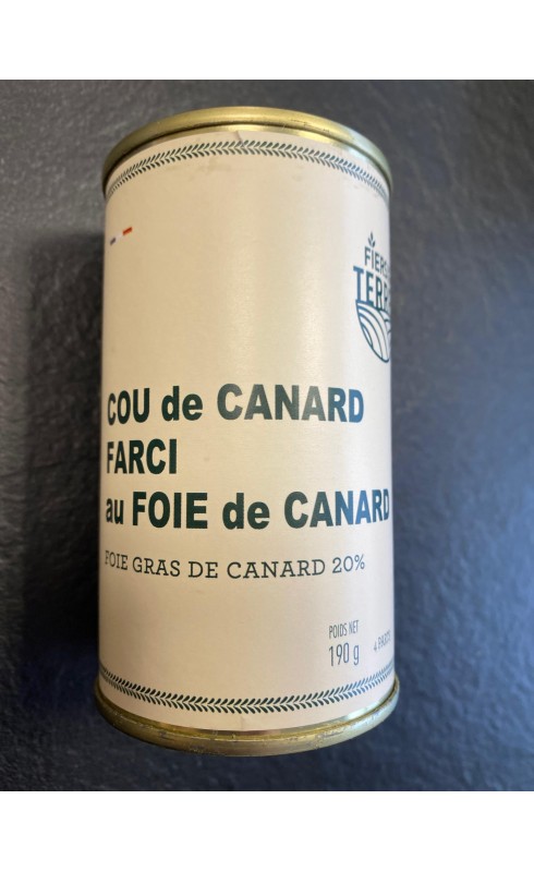 Fiers De Nos Terres Conserve Cou Canard Farci Foie Gras 190g