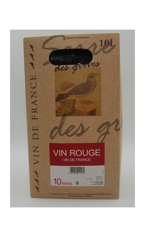 Vigne Ardechois Serre Des Grives Ardeche Rge Bib 10 L Crd