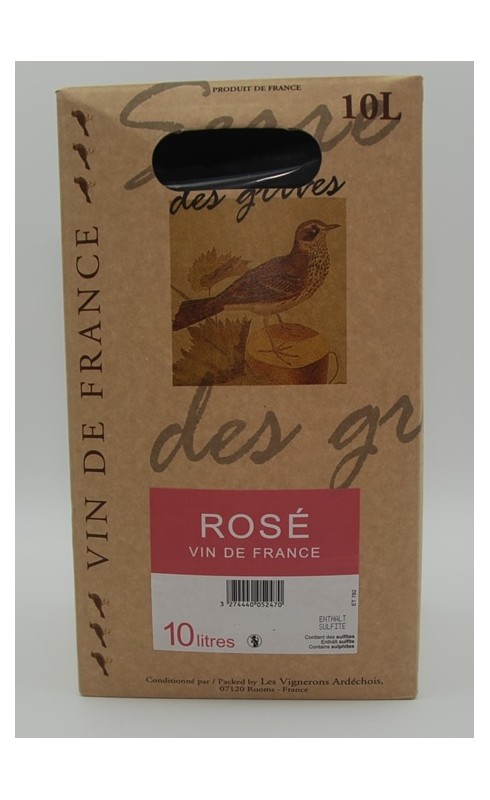 Vigne Ardechois Serre Des Grives Ardeche Rose Bib 10 L Crd